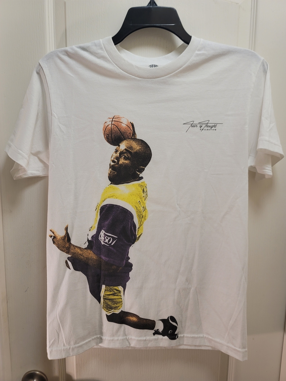 Kobe Bryant Basketball Graphic Tee with Yellow & Purple Accents - NWOT - Medium